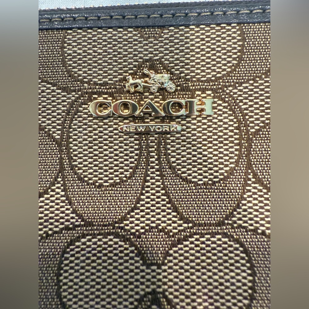 Coach Tan and Brown Zip-Around Wallet - Picture 3 of 9